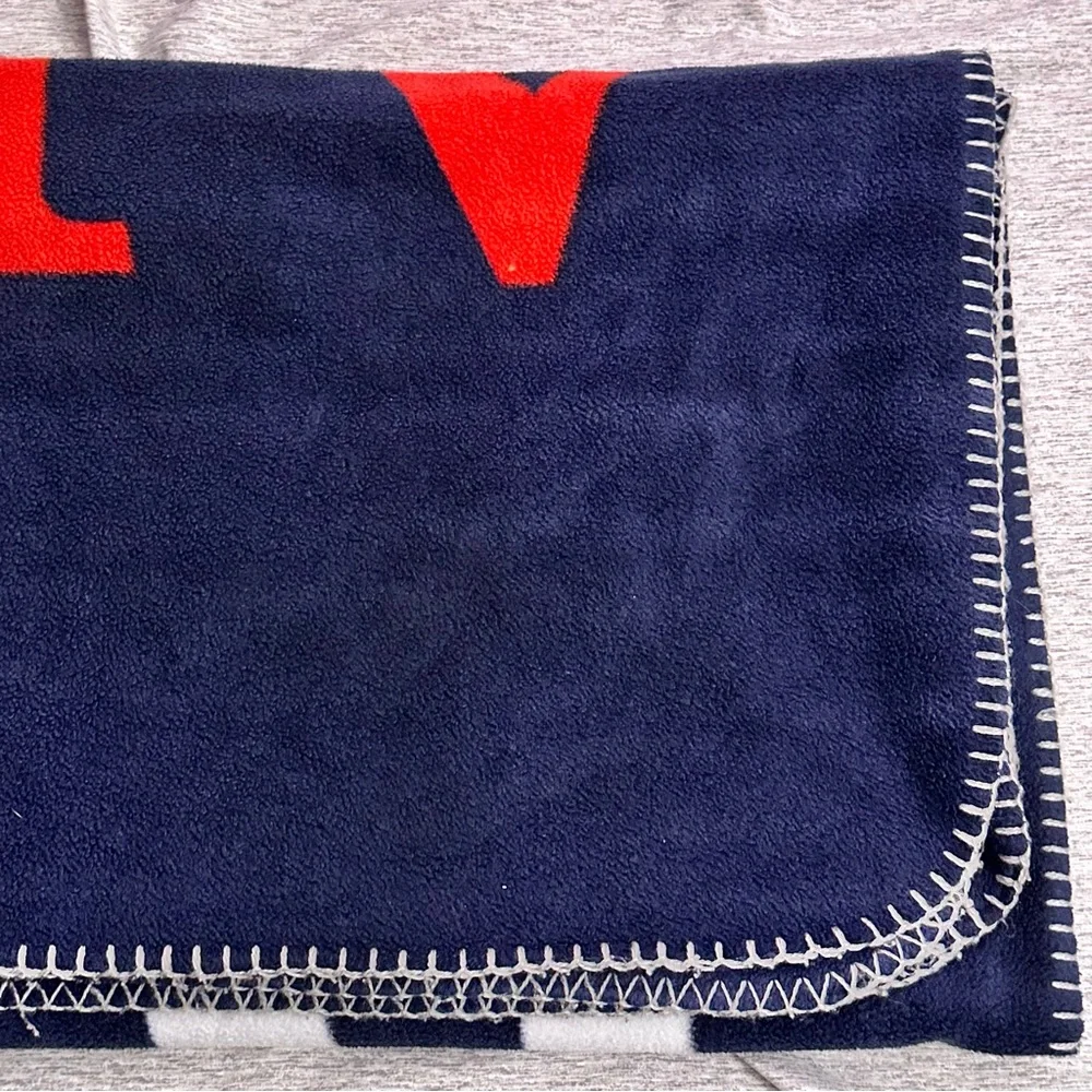 American Eagle Soft Fleece Throw Blanket - navy blue, logo all over - 50x60